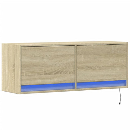 TV-Wandschrank mit LED-Beleuchtung Sonoma-Eiche 100x31x35 cm