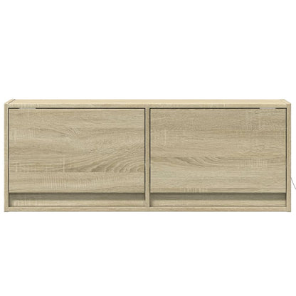 TV-Wandschrank mit LED-Beleuchtung Sonoma-Eiche 100x31x35 cm