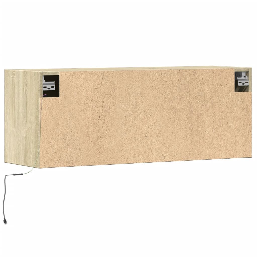 TV-Wandschrank mit LED-Beleuchtung Sonoma-Eiche 100x31x35 cm