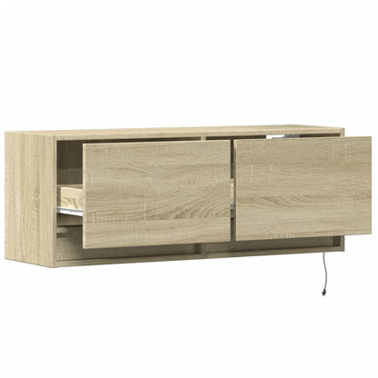 TV-Wandschrank mit LED-Beleuchtung Sonoma-Eiche 100x31x35 cm