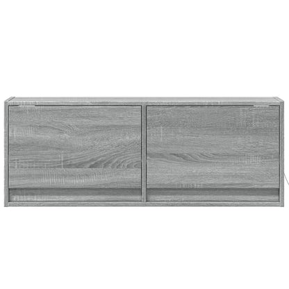 TV-Wandschrank mit LED-Beleuchtung Grau Sonoma 100x31x35 cm