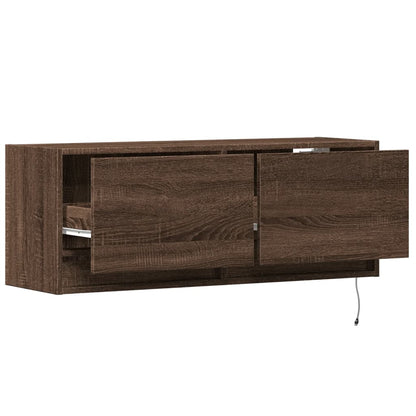 TV-Wandschrank mit LED-Beleuchtung Eichen-Optik 100x31x35 cm