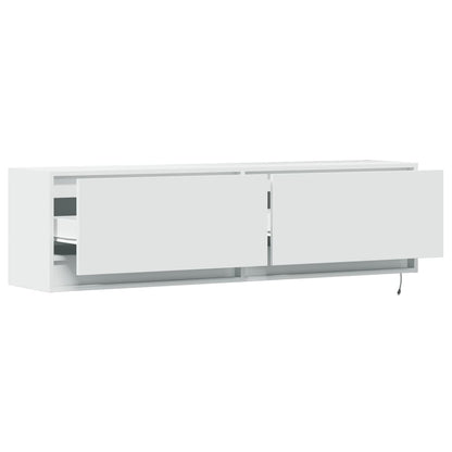 TV-Wandschrank mit LED-Beleuchtung Weiß 140x31x38 cm