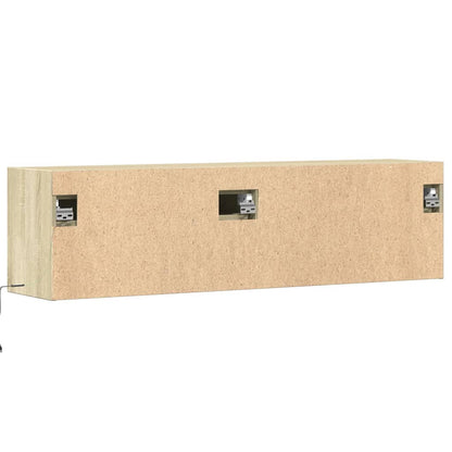 TV-Wandschrank mit LED-Beleuchtung Sonoma-Eiche 140x31x38 cm