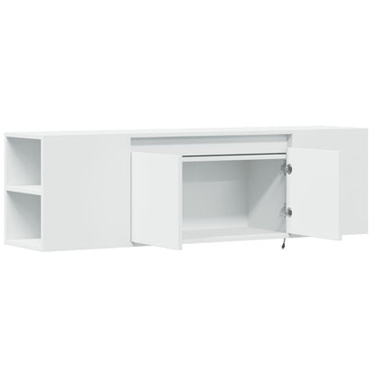 TV-Wandschrank mit LED-Beleuchtung Weiß 135x31x39,5 cm