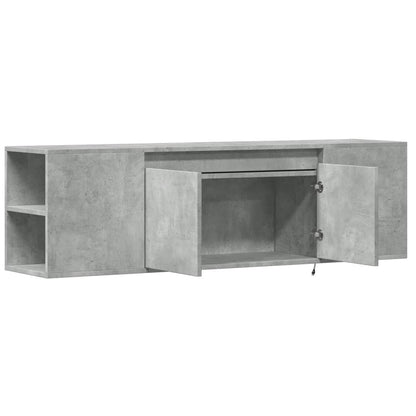 TV-Wandschrank mit LED-Beleuchtung Betongrau 135x31x39,5 cm