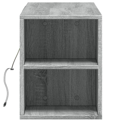 TV-Wandschrank mit LED-Beleuchtung Grau Sonoma 135x31x39,5 cm