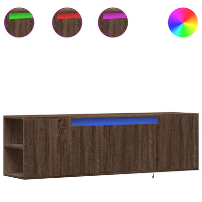 TV-Wandschrank mit LED-Beleuchtung Eichen-Optik 135x31x39,5 cm