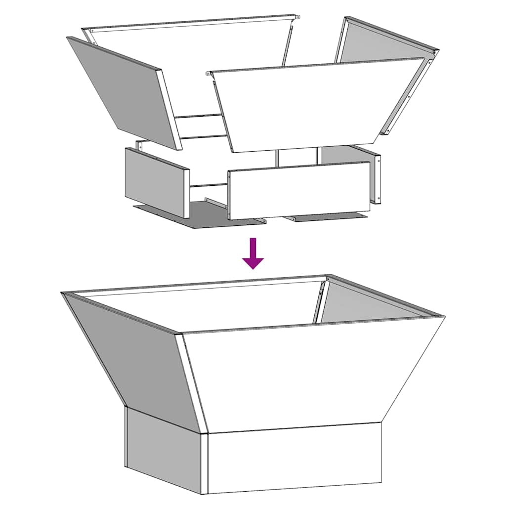 Feuerplatz Schwarz 60 x 60 x 35 cm Stahl