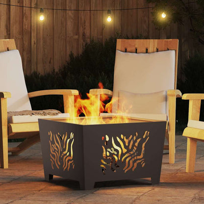 Feuerstelle Schwarz 60 x 60 x 40 cm Stahl