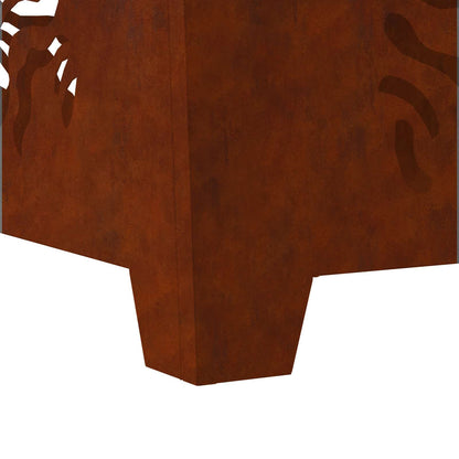 Braciere marrone 60 x 60 x 40 cm in acciaio