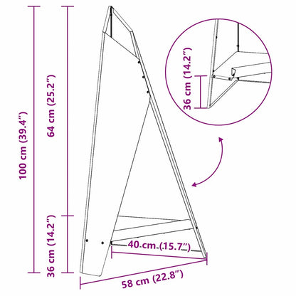 Feuerplatz Schwarz 58 x 40 x 100 cm Kaltgewalzter Stahl