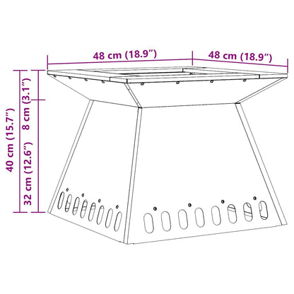 Feuerstelle Schwarz 48 x 48 x 40 cm Stahl