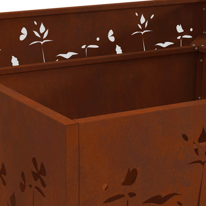 Feuerstelle Braun 80 x 80 x 30 cm Wetterfeststahl