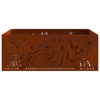 Feuerstelle Braun 80 x 80 x 30 cm Wetterfeststahl