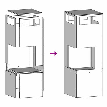 Feuerstelle Schwarz 35 x 35 x 100 cm Stahl