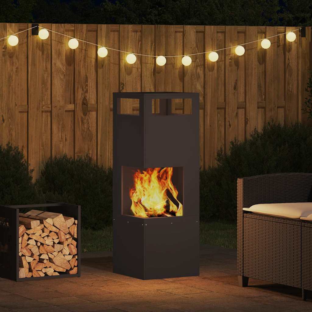 Feuerstelle Schwarz 35 x 35 x 100 cm Stahl