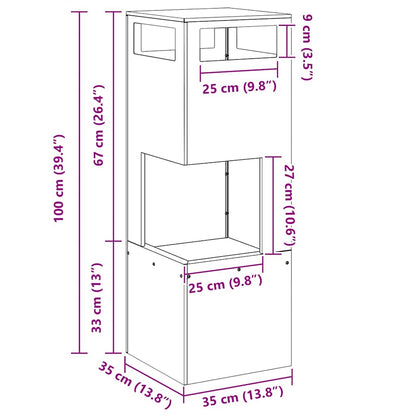 Feuerstelle Schwarz 35 x 35 x 100 cm Stahl