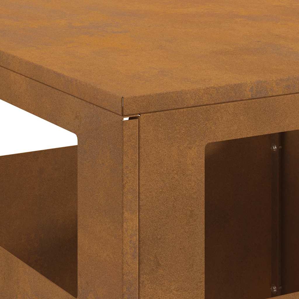 Feuerstelle Braun 35 x 35 x 100 cm Stahl