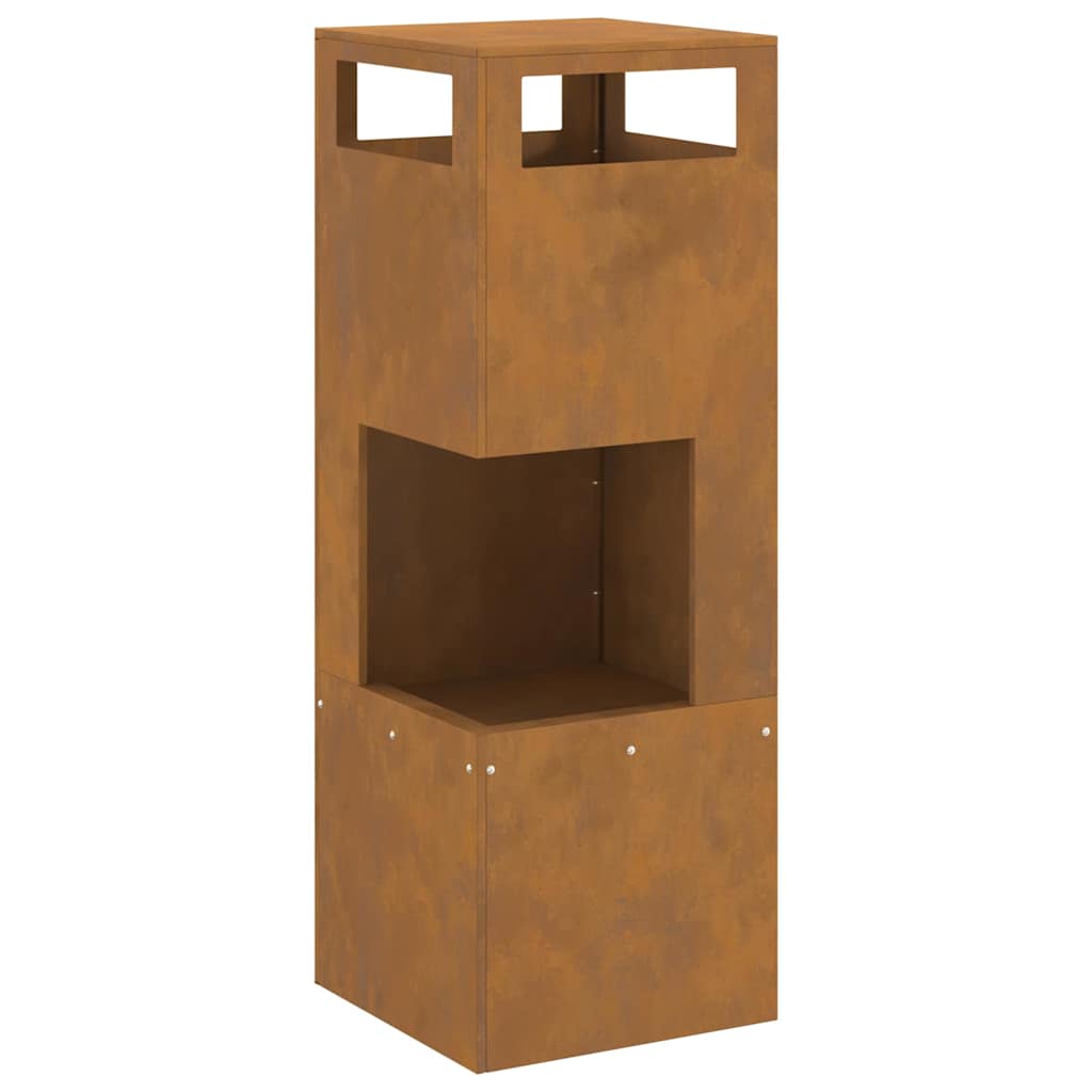 Feuerstelle Braun 35 x 35 x 100 cm Stahl