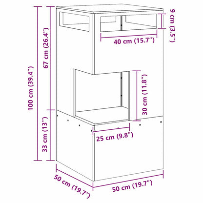 Feuerstelle Schwarz 50 x 50 x 100 cm Stahl