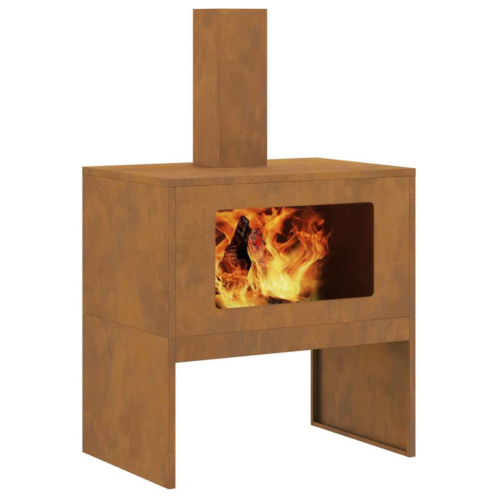Feuerstelle Braun 60 x 40 x 96 cm Stahl