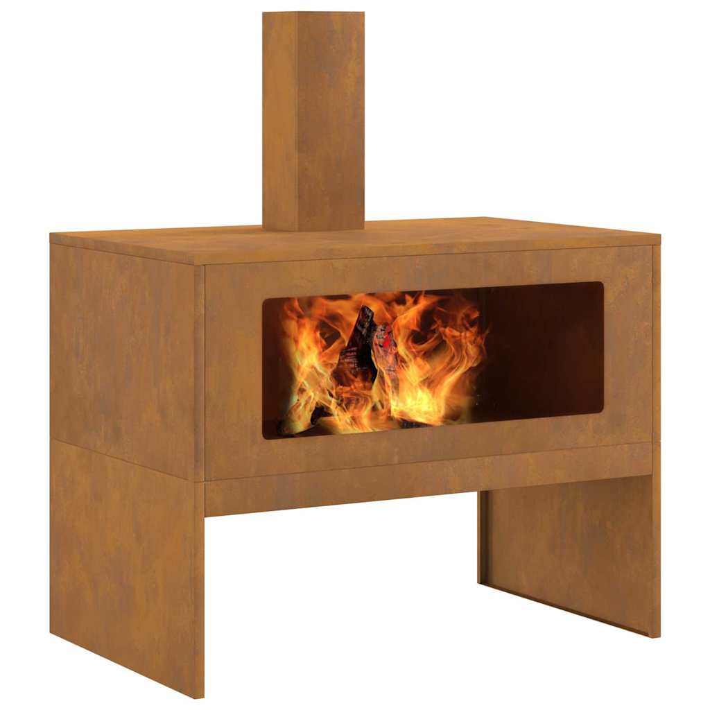 Feuerstelle Braun 80 x 50 x 96 cm Stahl