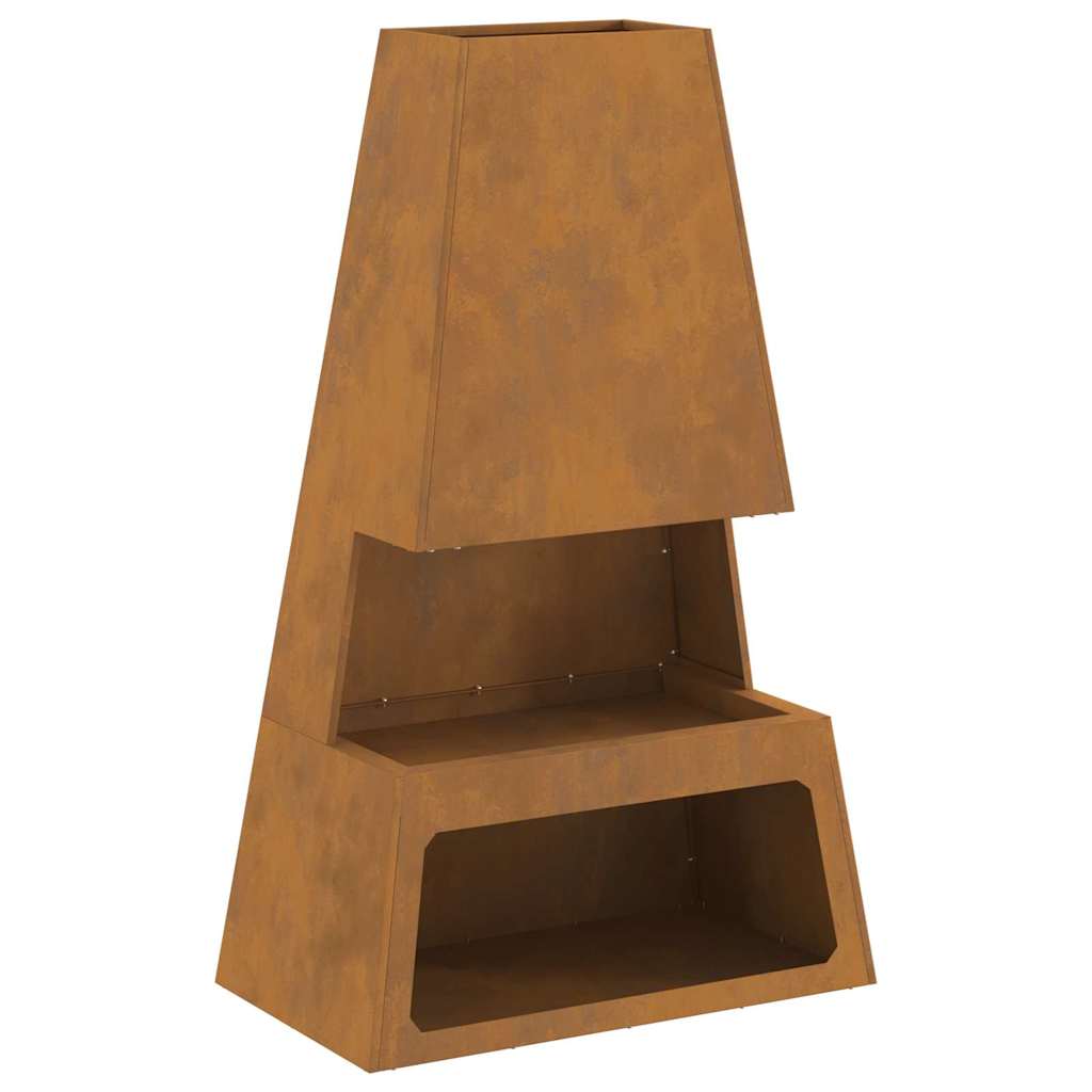 Feuerstelle Braun 60 x 35 x 100 cm Stahl