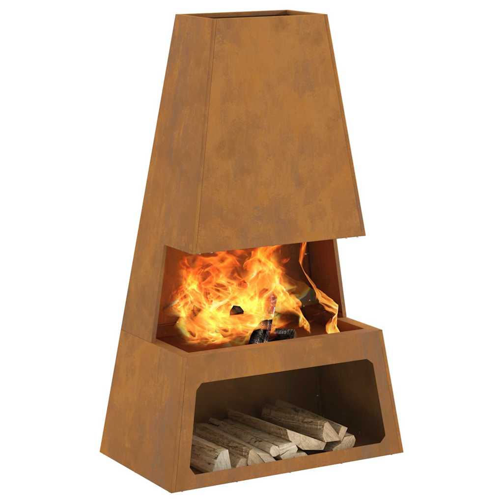 Feuerstelle Braun 60 x 35 x 100 cm Stahl