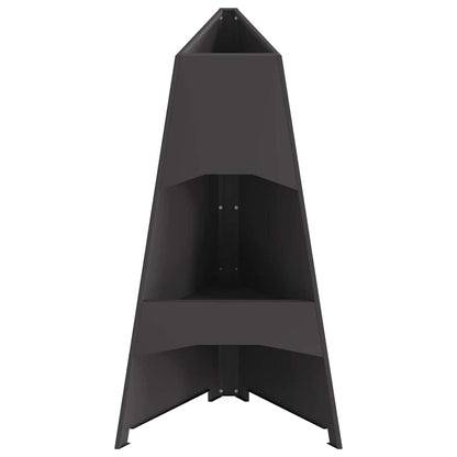 Feuerstelle Schwarz 50 x 50 x 95 cm Stahl