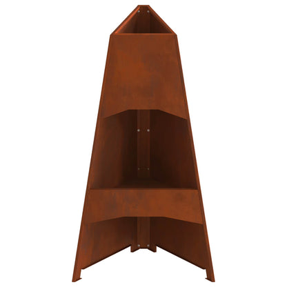 Braciere Braun 50 x 50 x 95 cm in acciaio resistente alle intemperie