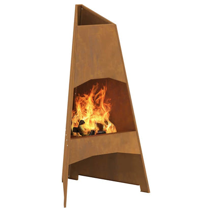 Feuerstelle Braun 50 x 50 x 95 cm Stahl