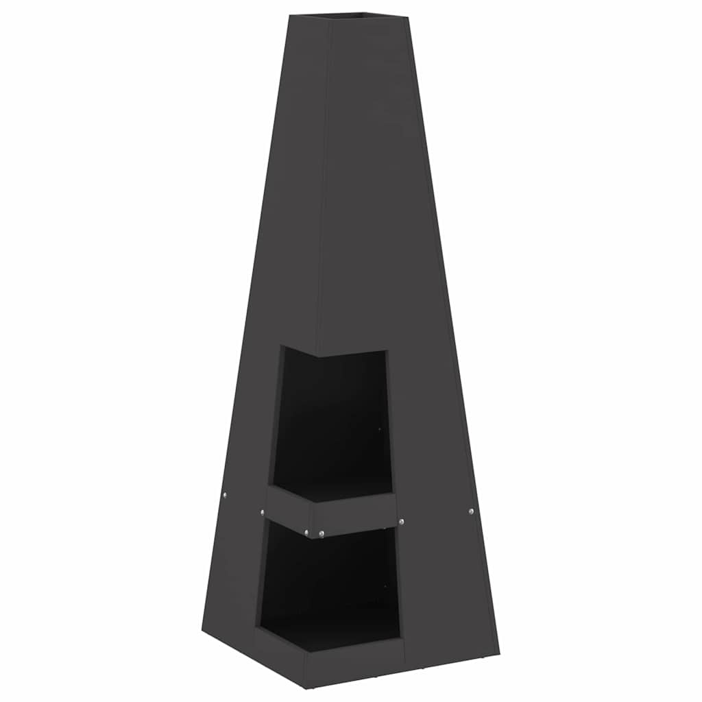 Feuerstelle Schwarz 35 x 35 x 100 cm Stahl