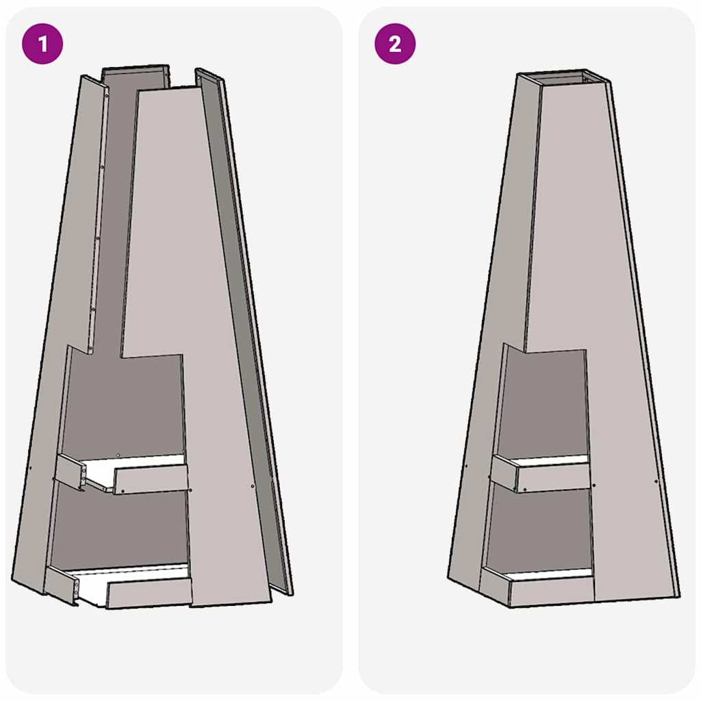Feuerstelle Braun 35 x 35 x 100 cm Stahl