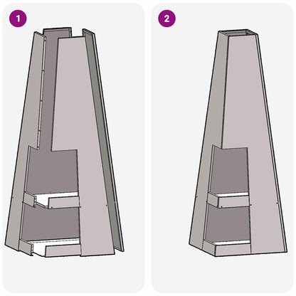 Feuerstelle Braun 35 x 35 x 100 cm Stahl