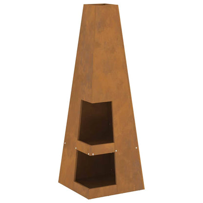 Feuerstelle Braun 35 x 35 x 100 cm Stahl