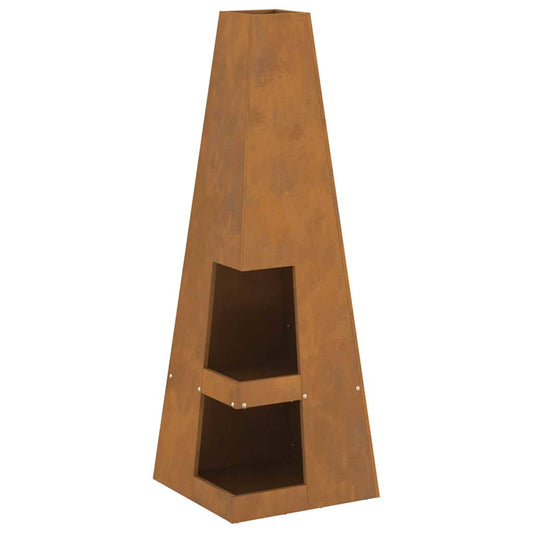 Feuerstelle Braun 35 x 35 x 100 cm Stahl