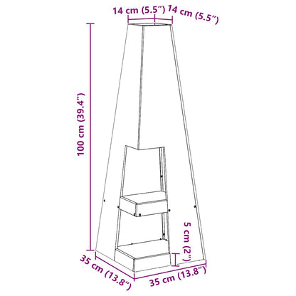 Feuerstelle Braun 35 x 35 x 100 cm Stahl