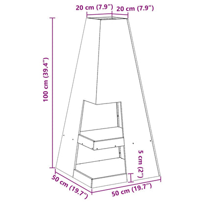 Feuerstelle Schwarz 50 x 50 x 100 cm Stahl