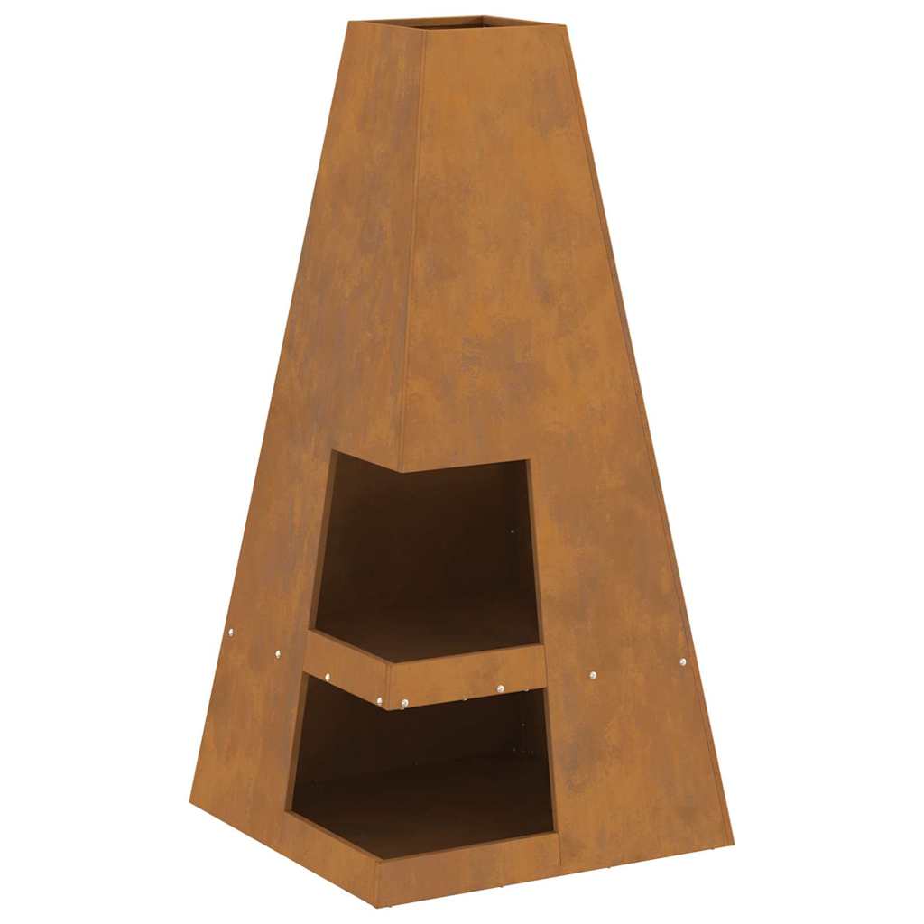 Feuerstelle Braun 50 x 50 x 100 cm Stahl