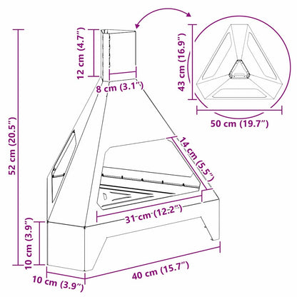 Feuerstelle Schwarz 50 x 43 x 52 cm Stahl