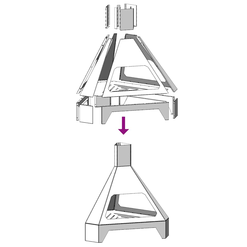 Feuerstelle Braun 50 x 43 x 52 cm Stahl
