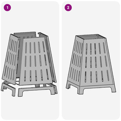 Feuerplatz Schwarz 50 x 50 x 70 cm Kaltgewalzter Stahl