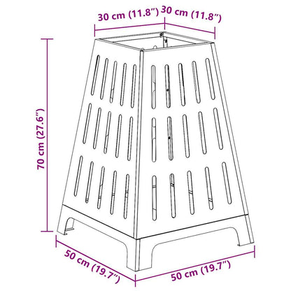 Feuerplatz Schwarz 50 x 50 x 70 cm Kaltgewalzter Stahl