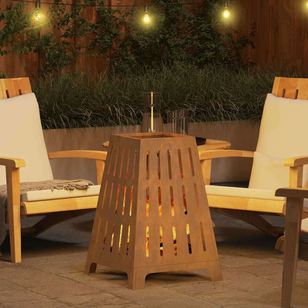 Feuerplatz Braun 50 x 50 x 70 cm Witterungsbeständiger Stahl