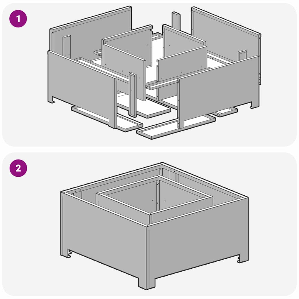 Feuerstelle Schwarz 60 x 60 x 30 cm Stahl
