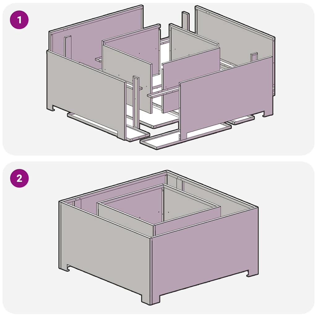 Feuerplatz Schwarz 80 x 80 x 40 cm Kaltgewalzter Stahl