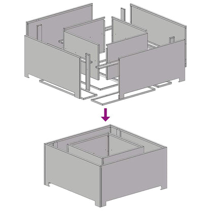 Braciere Braun 80 x 80 x 40 cm in acciaio resistente alle intemperie