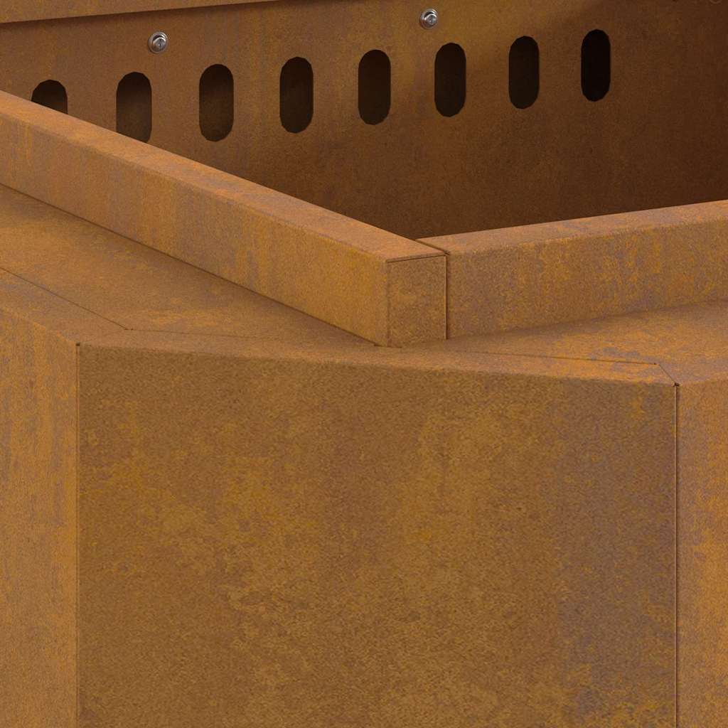 Rauchfreier Feuerkorb Braun 58 x 58 x 51 cm Stahl