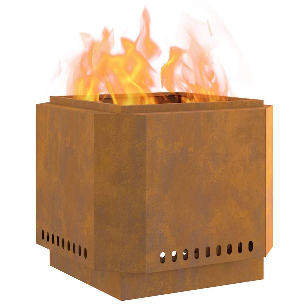 Rauchfreier Feuerkorb Braun 58 x 58 x 51 cm Stahl